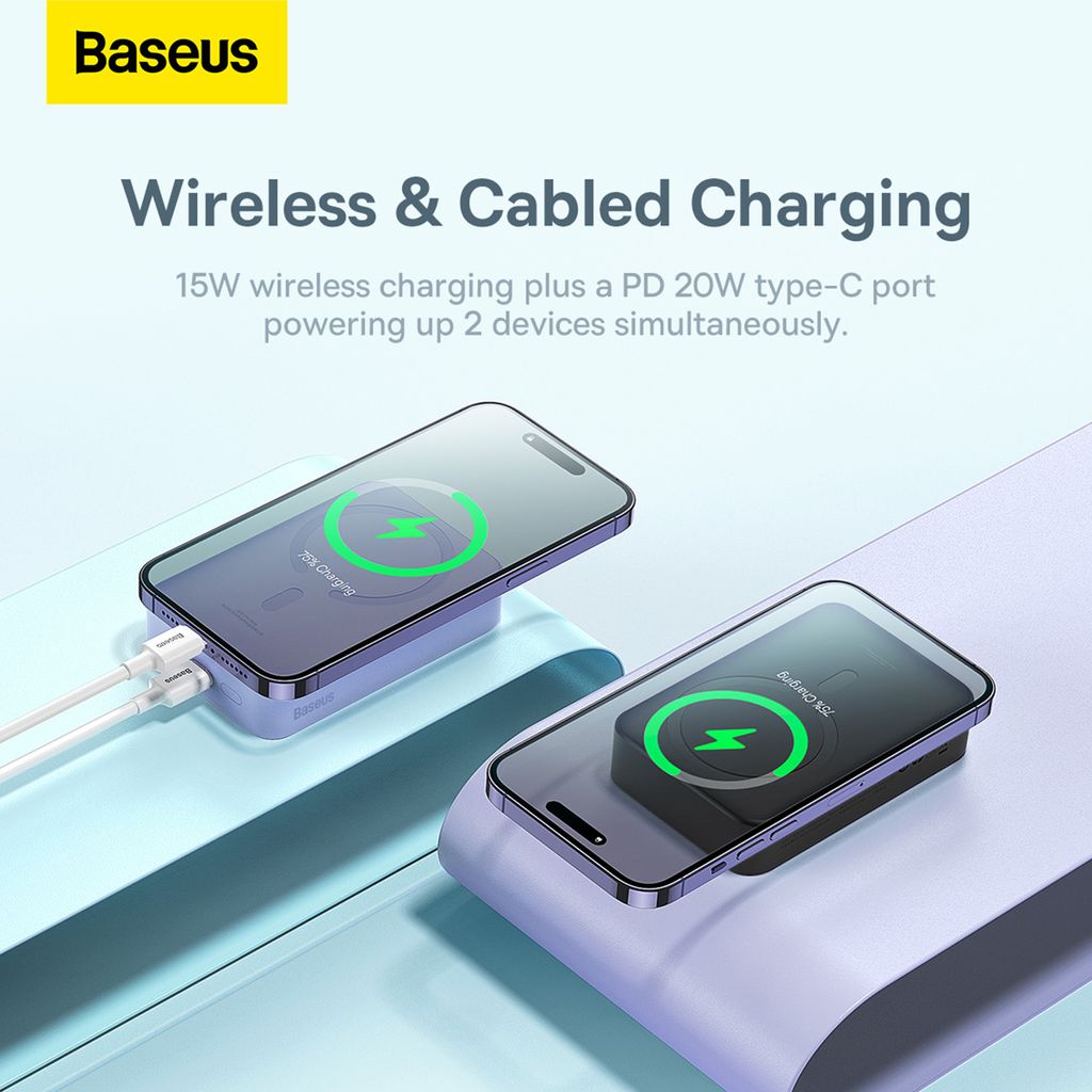 Baseus Magnetic Mini 20000 mAh 20W powerbank – svart + USB-C-kabel
