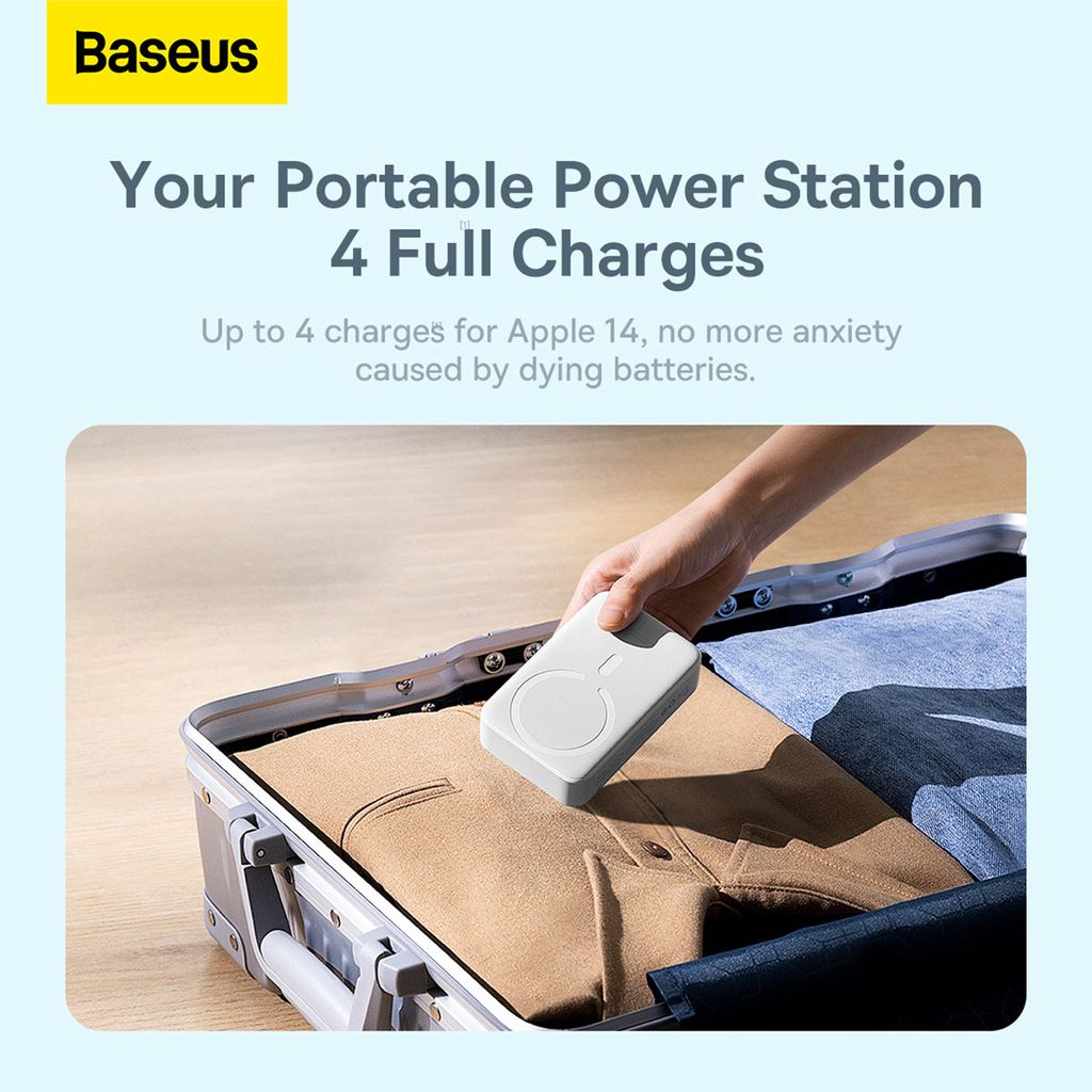 Baseus Magnetic Mini 20000 mAh 20W powerbank hvit + USB-C/USB-C kabel