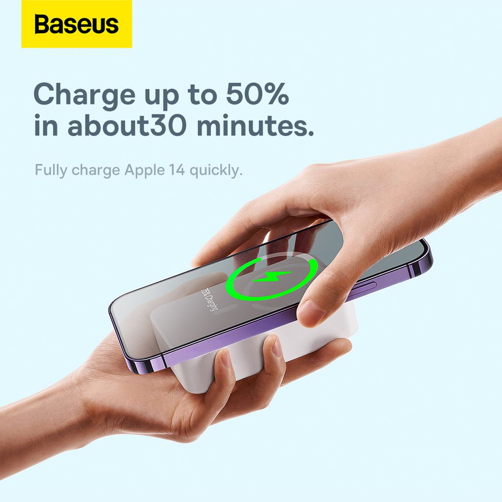 Baseus Magnetic Mini 20000 mAh 20W powerbank hvit + USB-C/USB-C kabel