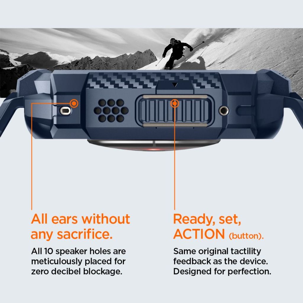 Spigen Rugged Armor Pro Kellonranneke & Kuori Apple Watch Ultra 1/2 49mm - Sininen