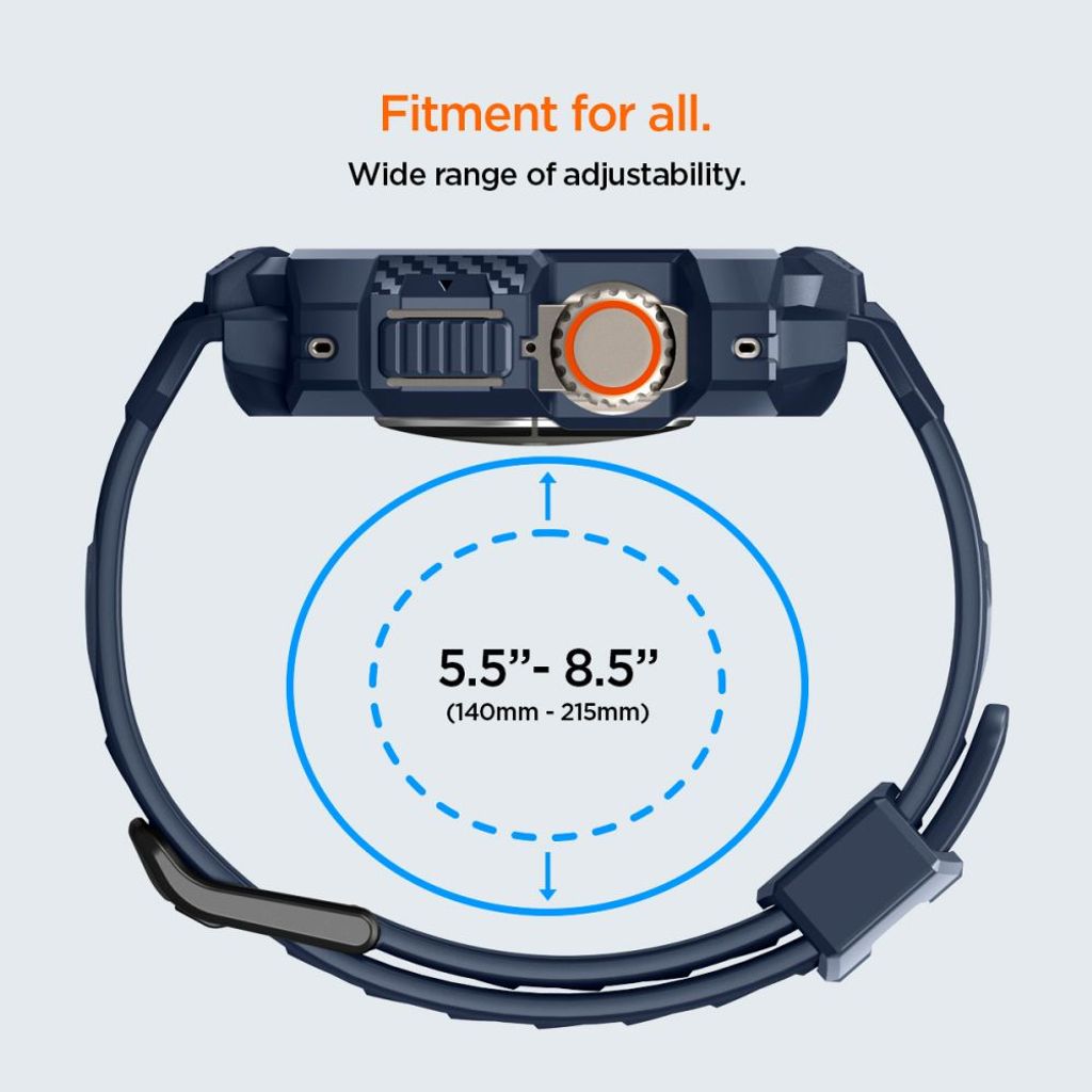 Spigen Rugged Armor Pro Kellonranneke & Kuori Apple Watch Ultra 1/2 49mm - Sininen