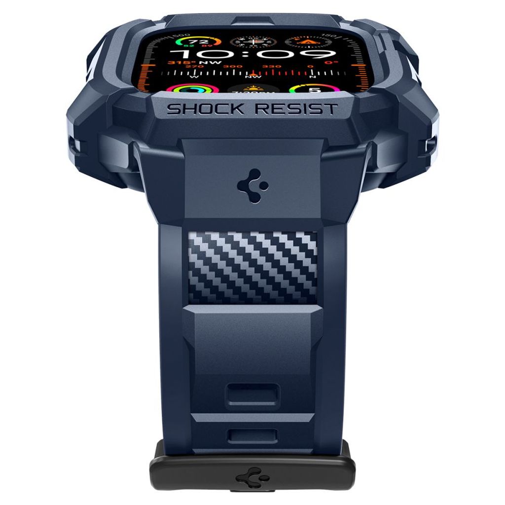 Spigen Rugged Armor Pro Kellonranneke & Kuori Apple Watch Ultra 1/2 49mm - Sininen
