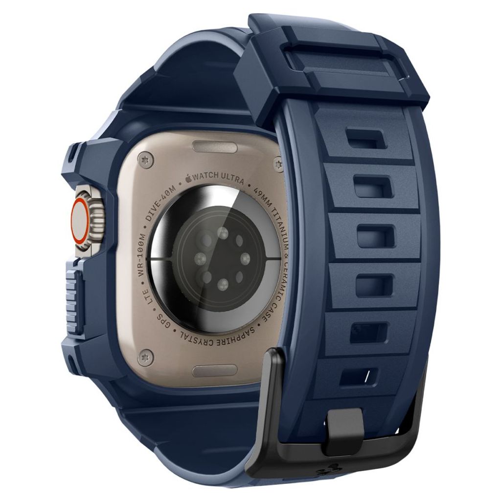 Spigen Rugged Armor Pro Kellonranneke & Kuori Apple Watch Ultra 1/2 49mm - Sininen