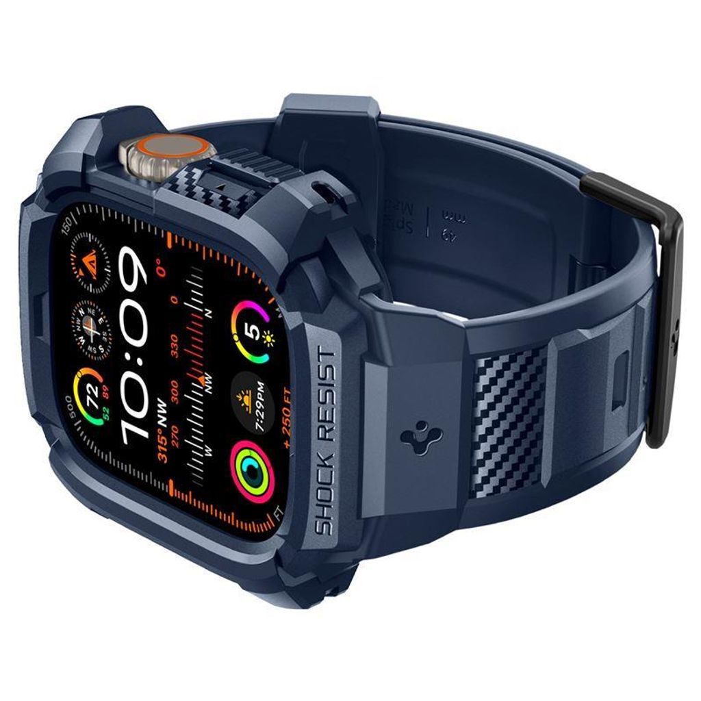 Spigen Rugged Armor Pro Kellonranneke & Kuori Apple Watch Ultra 1/2 49mm - Sininen