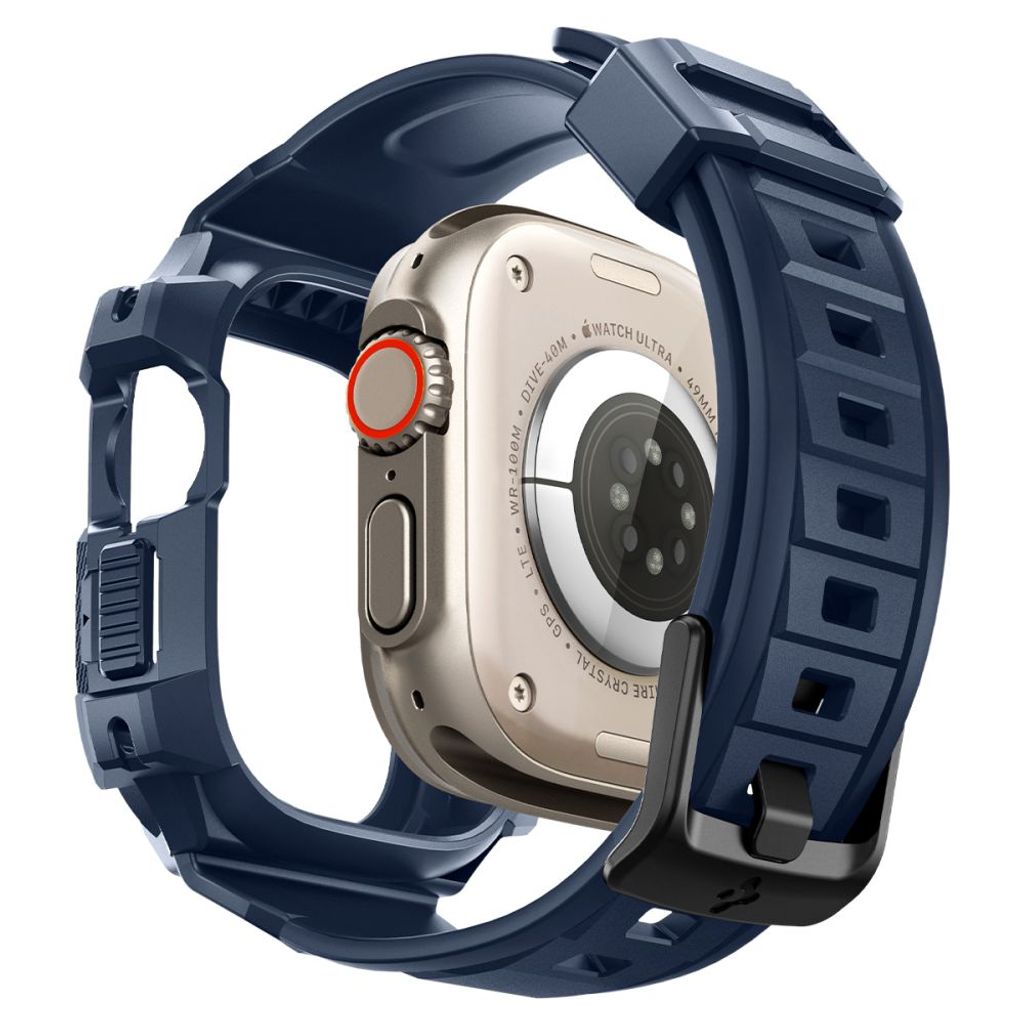 Spigen Rugged Armor Pro Kellonranneke & Kuori Apple Watch Ultra 1/2 49mm - Sininen