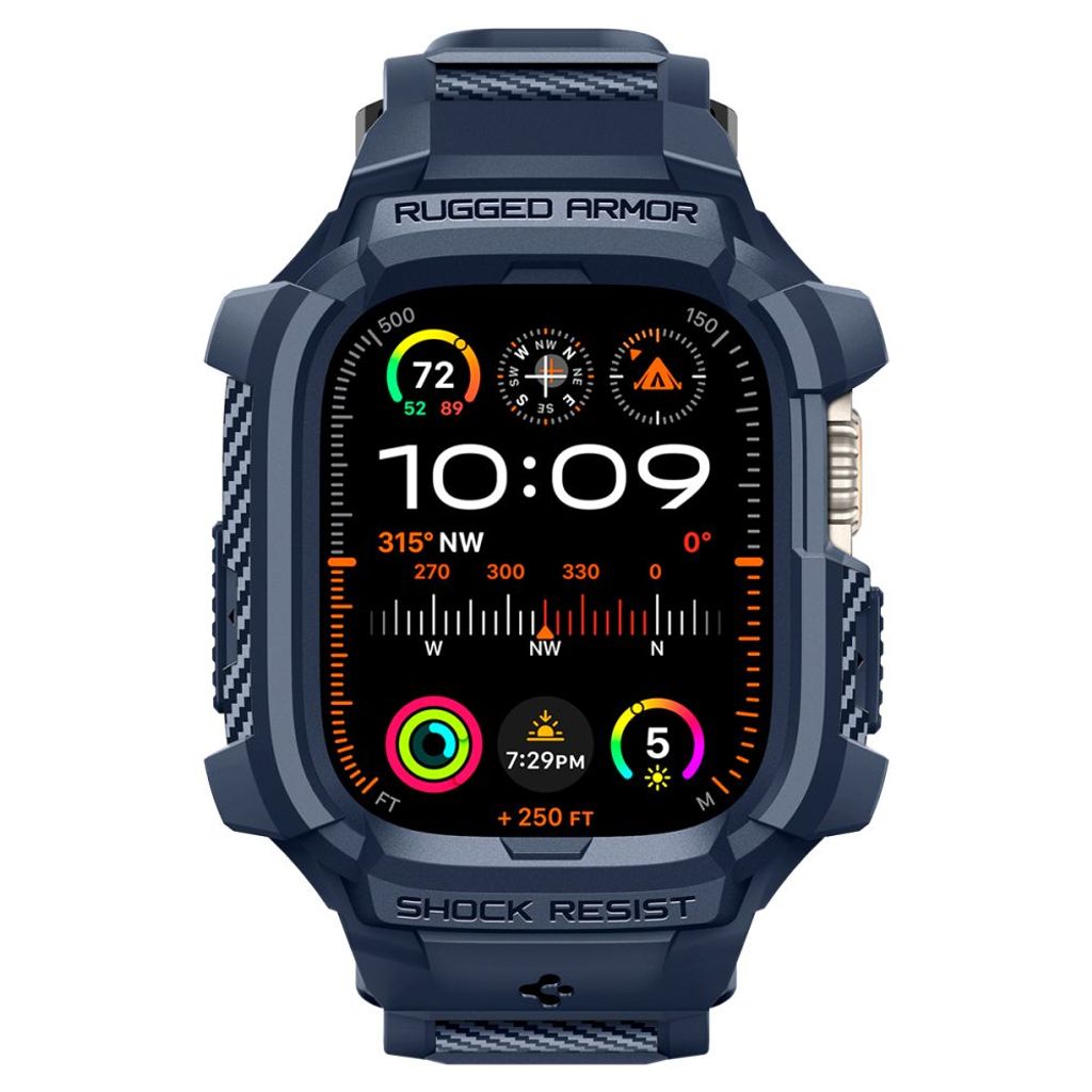 Spigen Rugged Armor Pro Kellonranneke & Kuori Apple Watch Ultra 1/2 49mm - Sininen