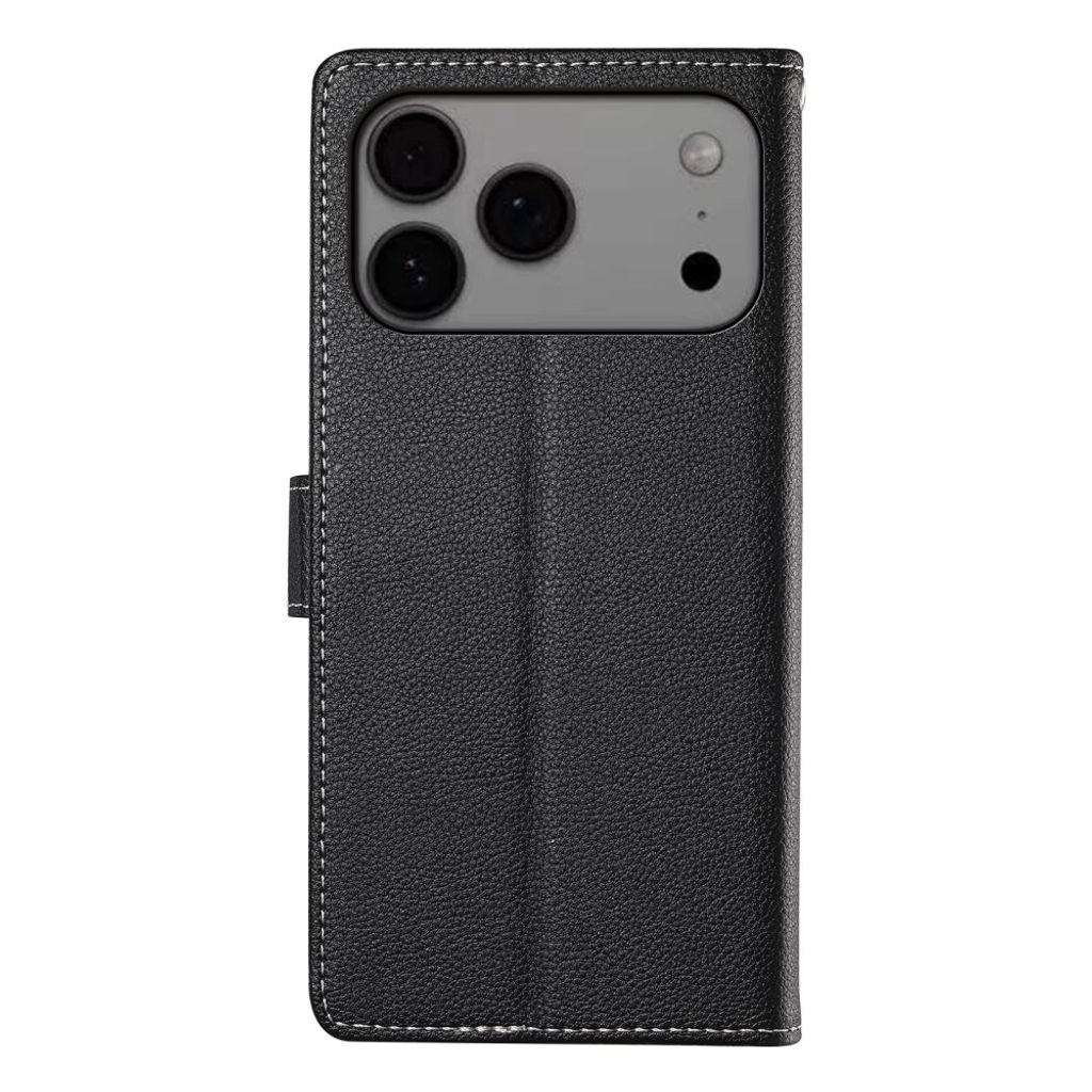 iPhone 18 Pro Max/17 Pro Max PU-skinnlommebokdeksel – svart