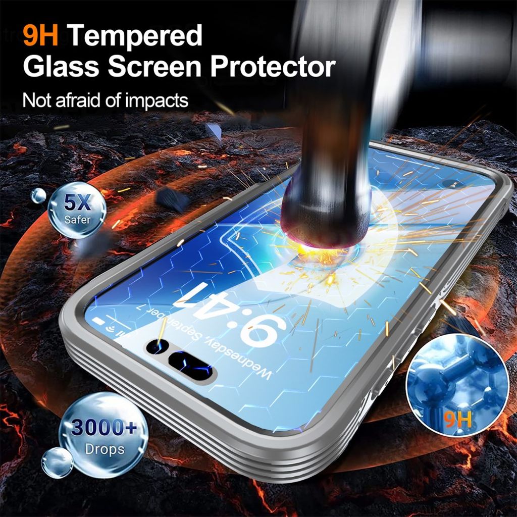 iPhone 17 Pro Max Deksel + Skjermbeskytter - Grå