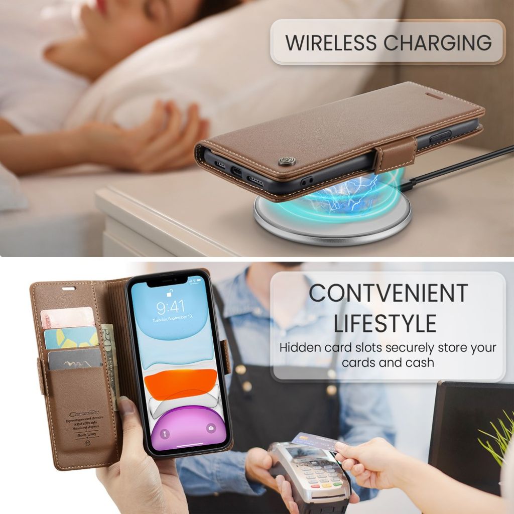 CASEME iPhone 11 Kotelo Korttipaikka - Ruskea