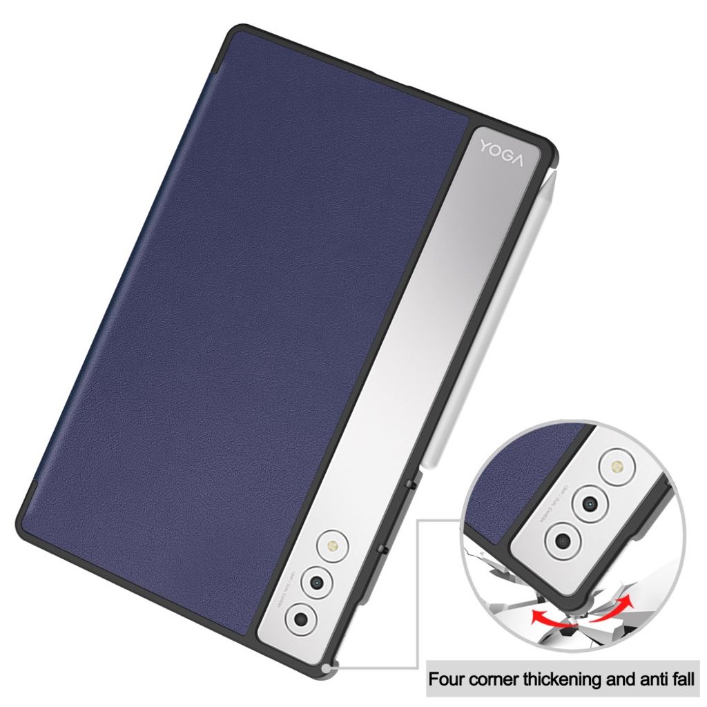 Lenovo Yoga Tab Plus Kotelo, jalusta - sininen