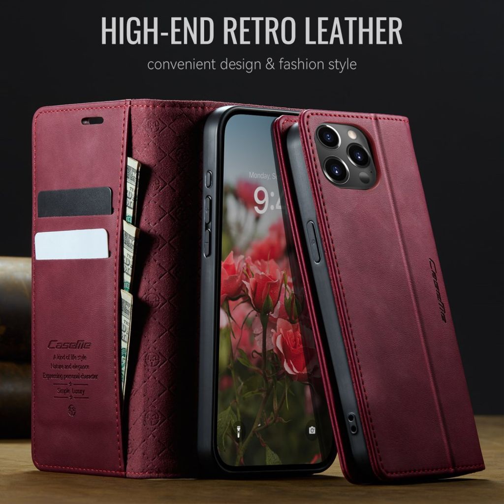 CASEME iPhone 12 Pro Max Kotelo Jalusta - Punainen