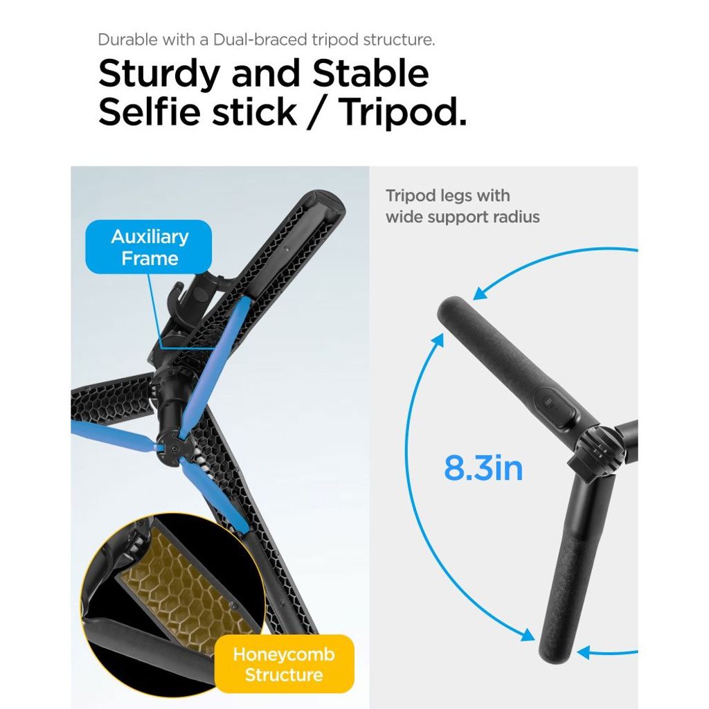 Spigen S560W Bluetooth Selfie Stick > Kolmijalka – Musta