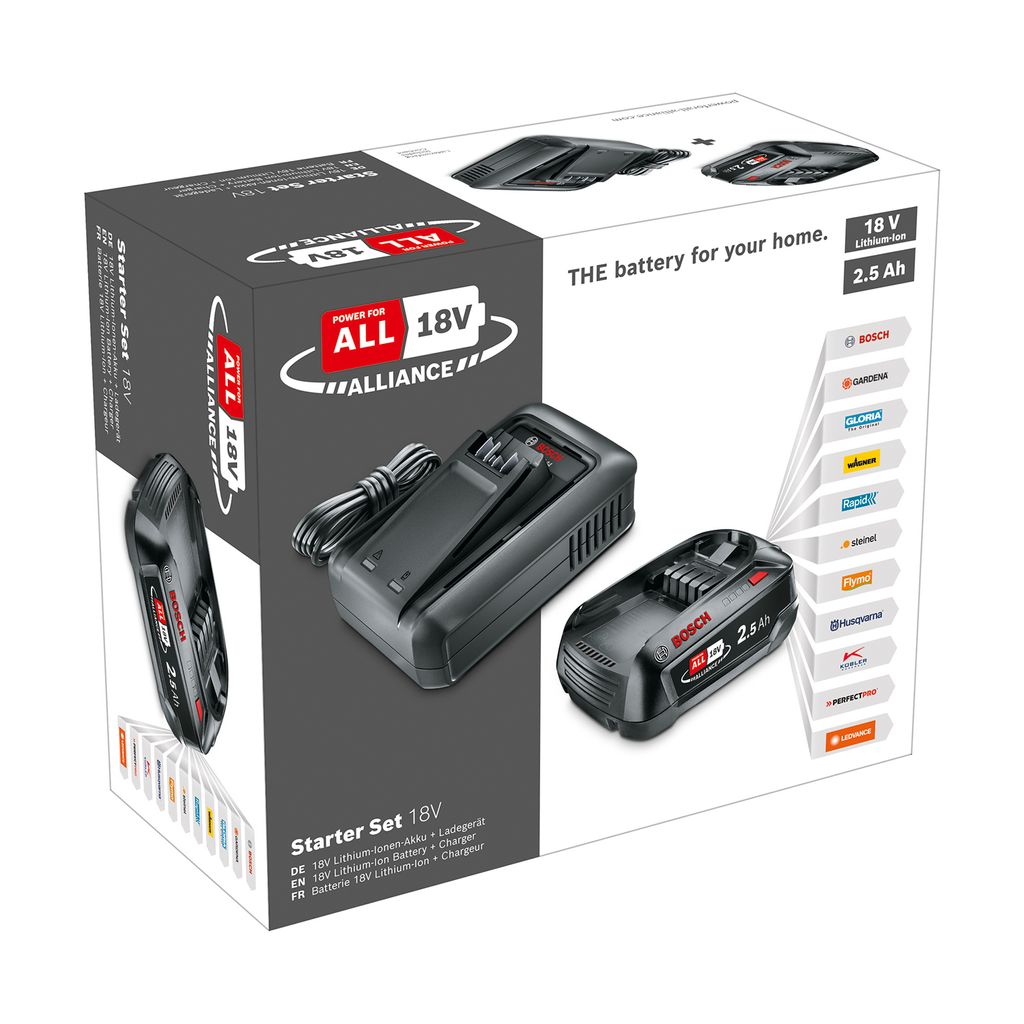 Bosch Batteriset 18V-batteri 2,5Ah med batteriladdare AL 18V-44