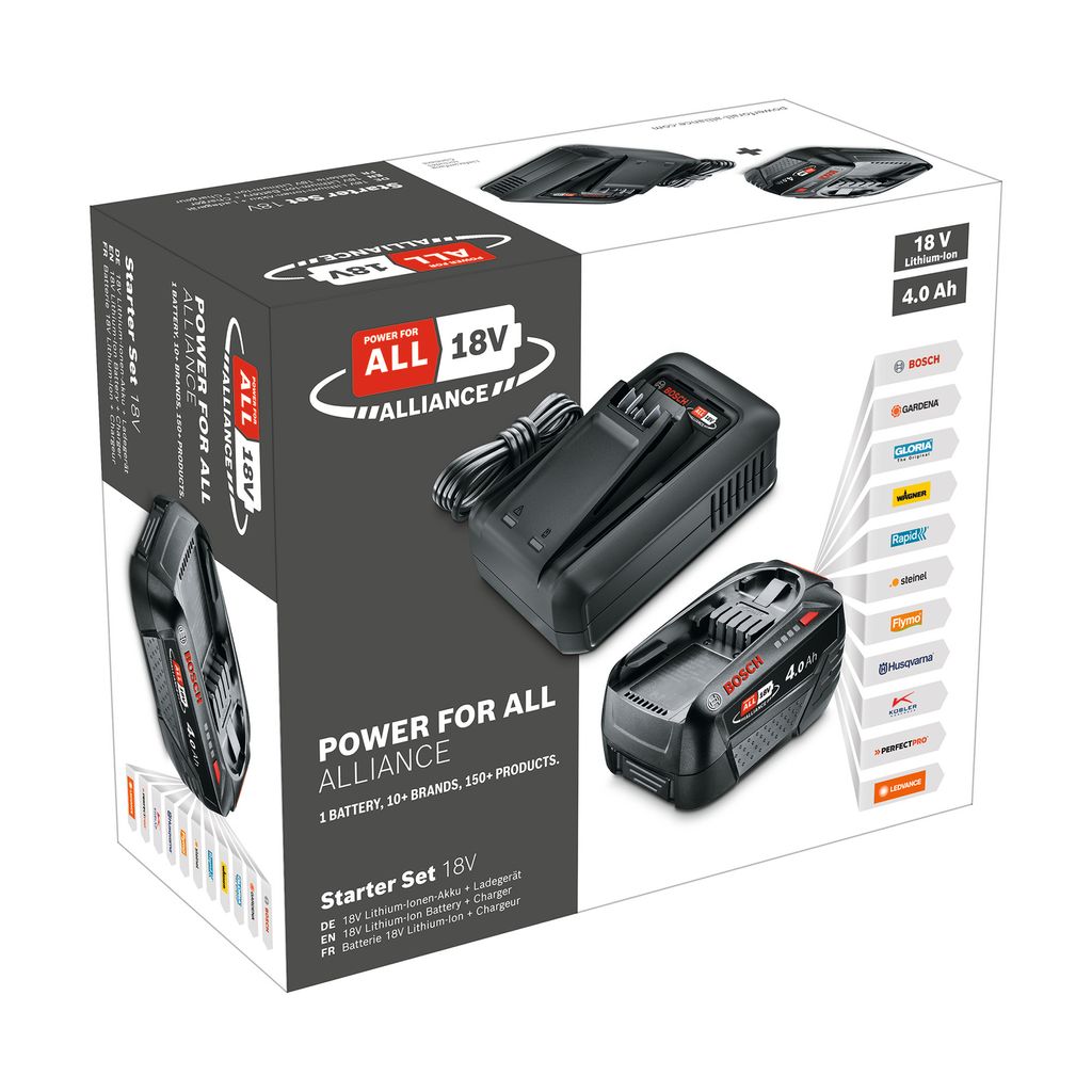 Bosch Batteriset 18V-batteri 4Ah med batteriladdare AL 18V-44