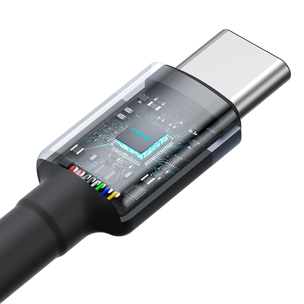 Baseus Cafule USB-C til USB-C kabel 100W, 2-pak (1 m, rød-sort & sort-grå)