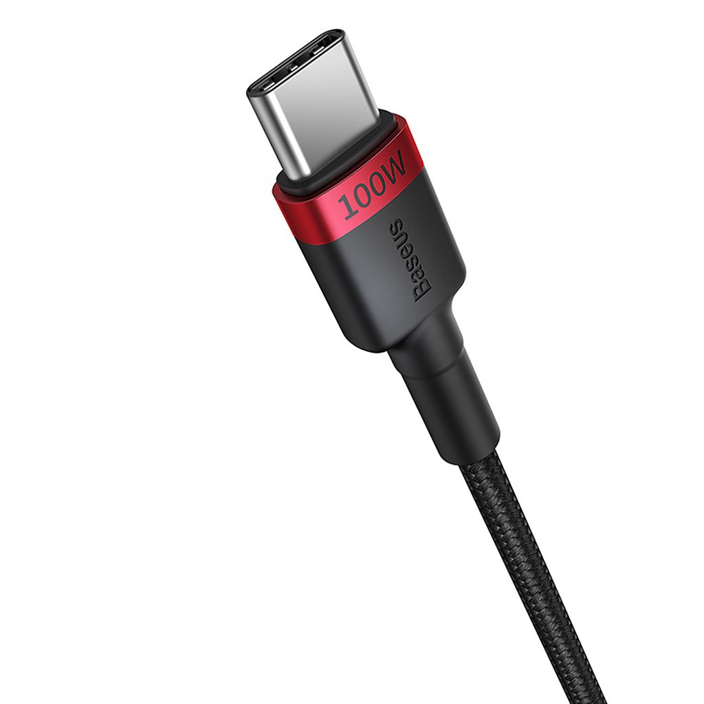 Baseus Cafule USB-C til USB-C kabel 100W, 2-pak (1 m, rød-sort & sort-grå)