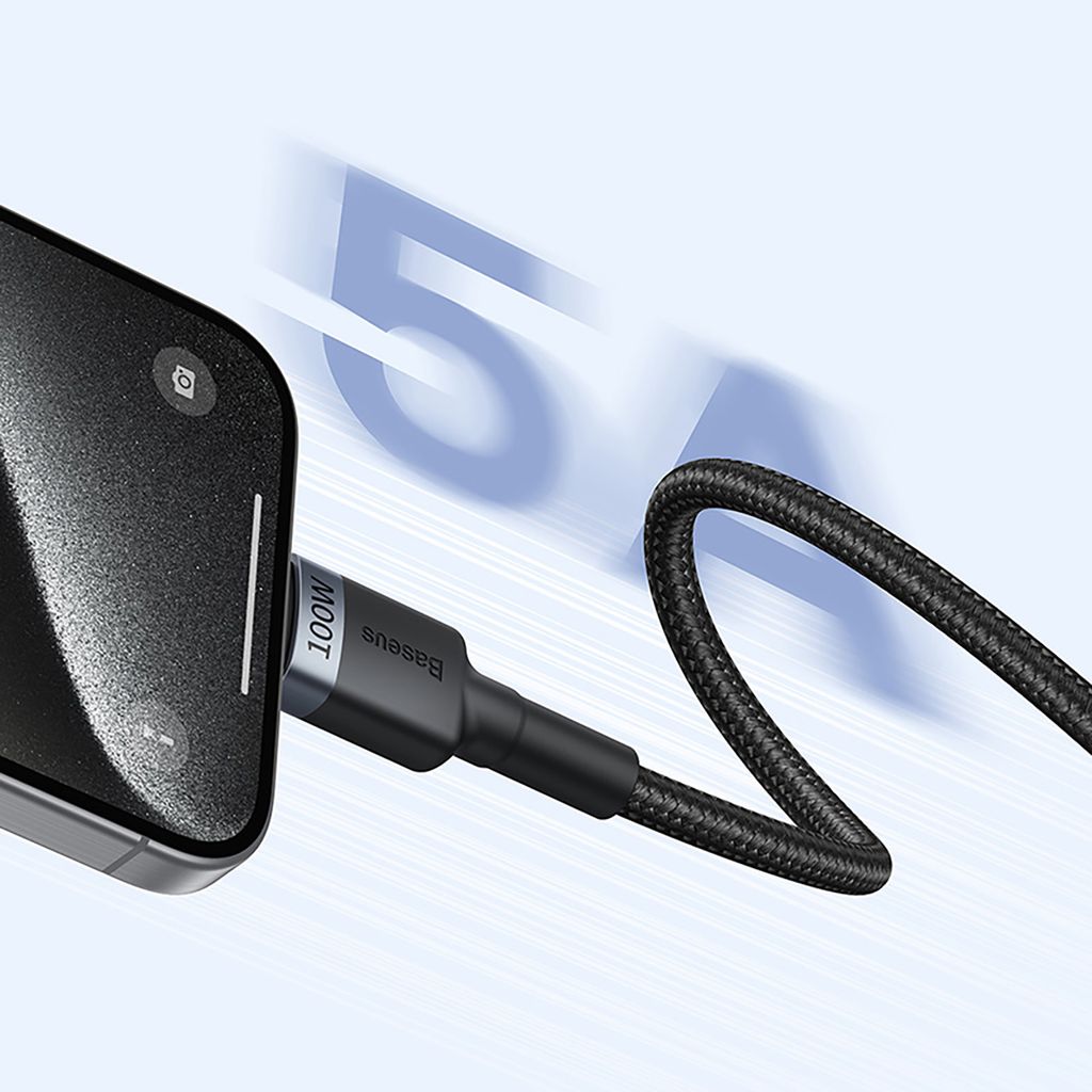 Baseus Cafule USB-C til USB-C kabel 100W, 2-pak (1 m, rød-sort & sort-grå)