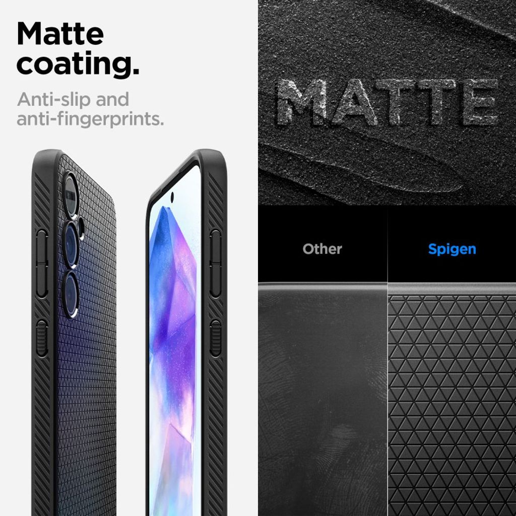 Spigen Liquid Air Skal till Samsung Galaxy A55 5G - Matte Black