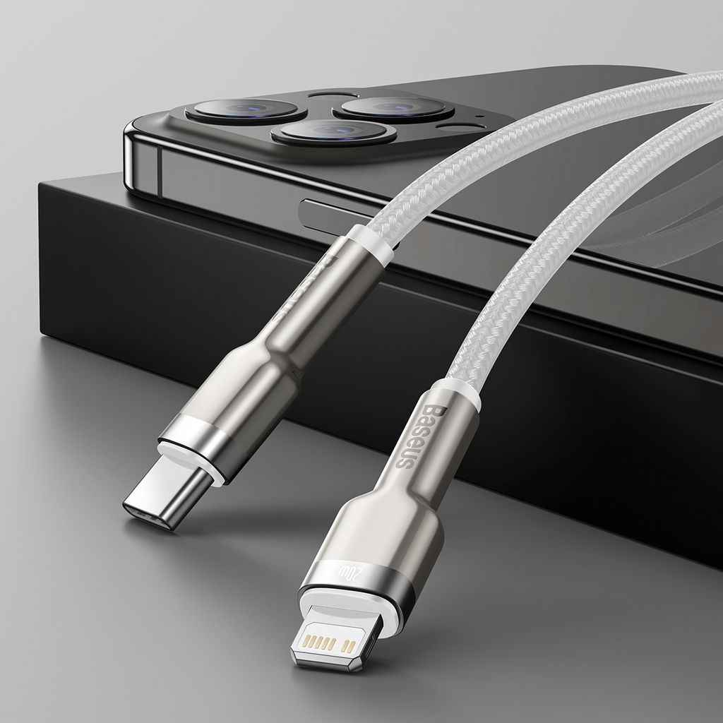 Baseus Cafule Series Metal Data kabel USB-C / Lightning 20W PD 2 m – hvit