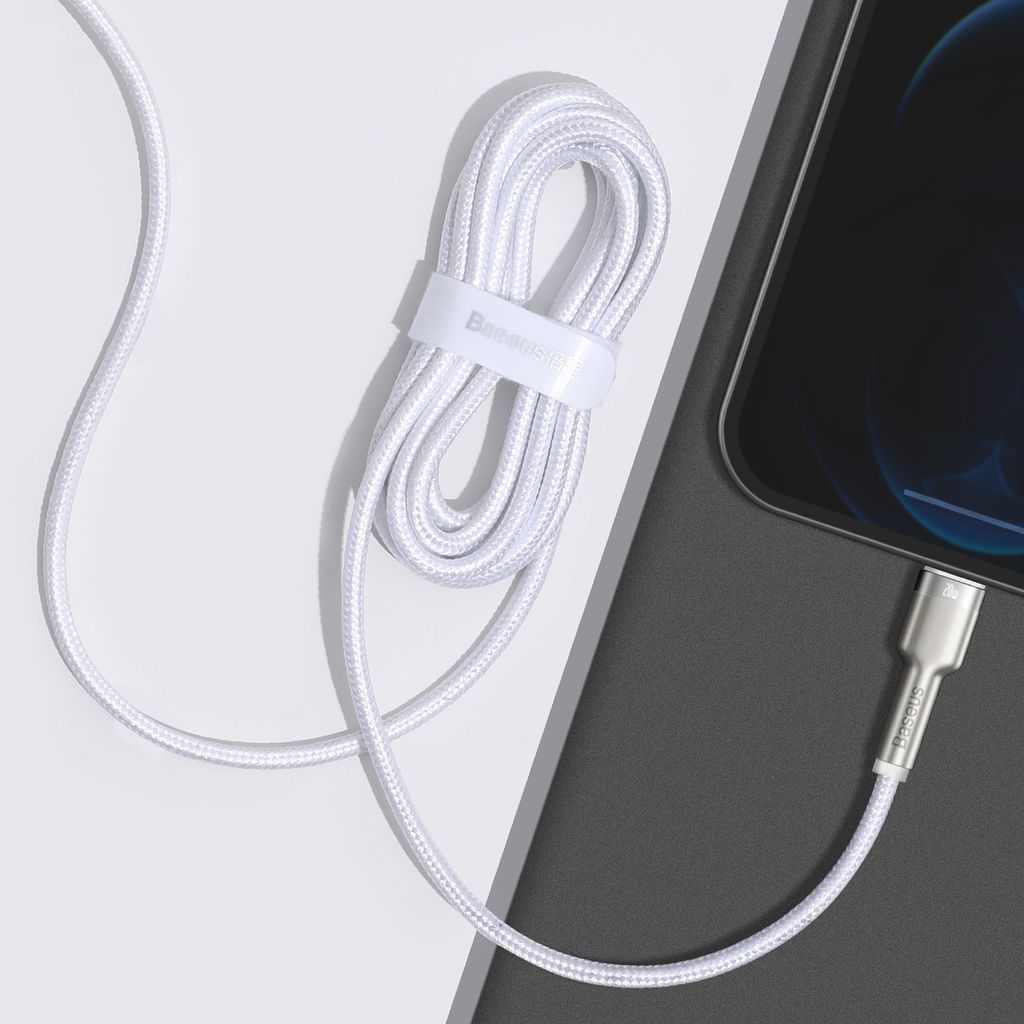 Baseus Cafule Series Metal Data kabel USB-C / Lightning 20W PD 2 m – hvit
