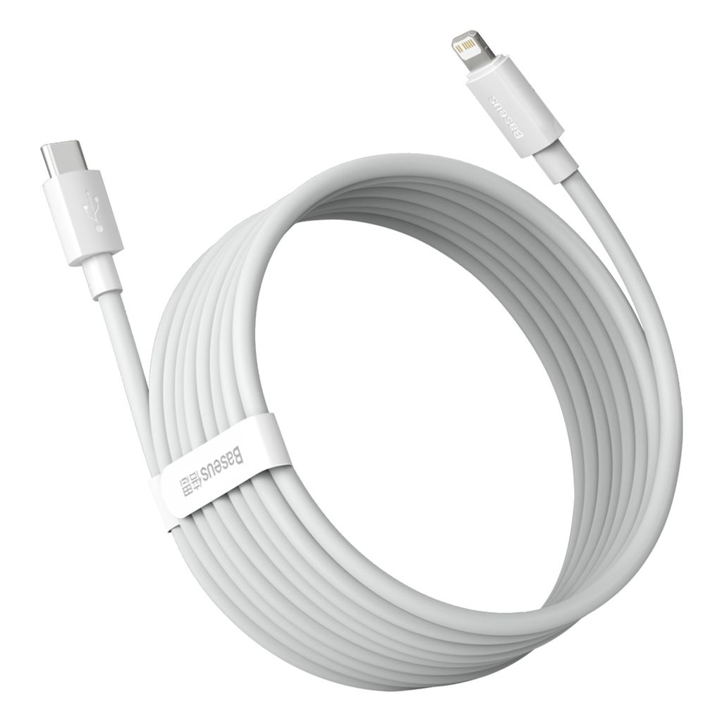 Baseus Simple Wisdom Lightning / USB-C kabel 20W 1.5 m 2 stk. - hvid
