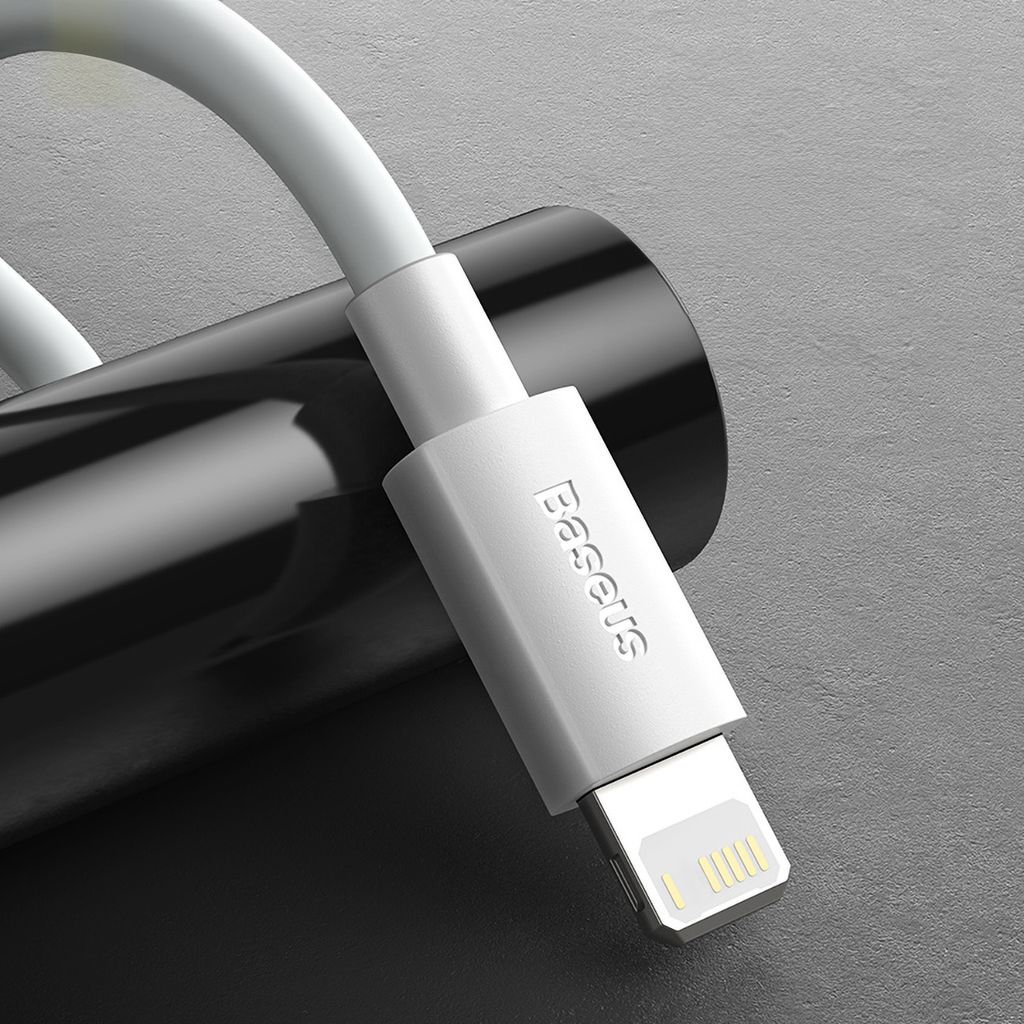 Baseus Simple Wisdom Lightning / USB-C kabel 20W 1.5 m 2 stk. - hvid