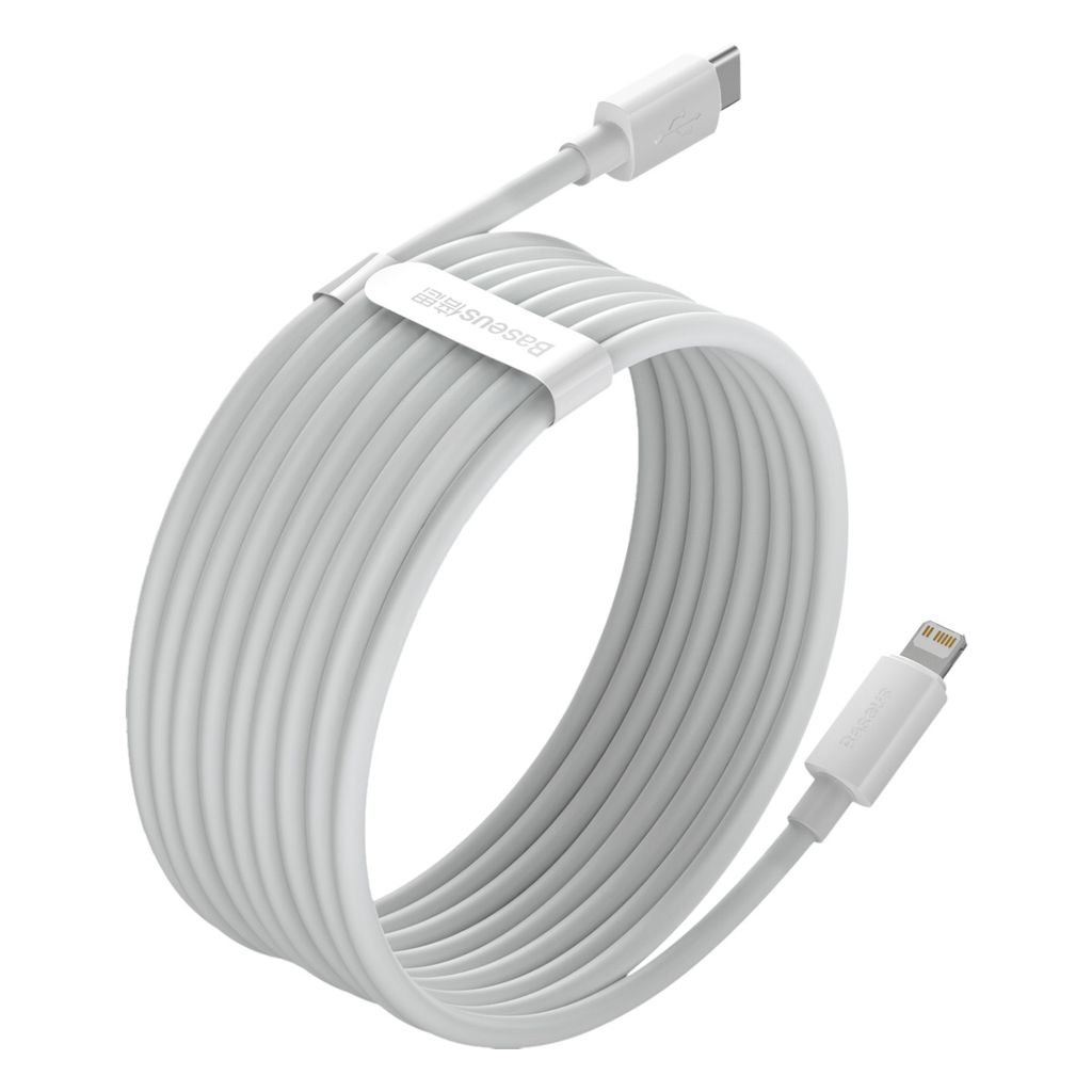 Baseus Simple Wisdom Lightning / USB-C kabel 20W 1.5 m 2 stk. - hvid