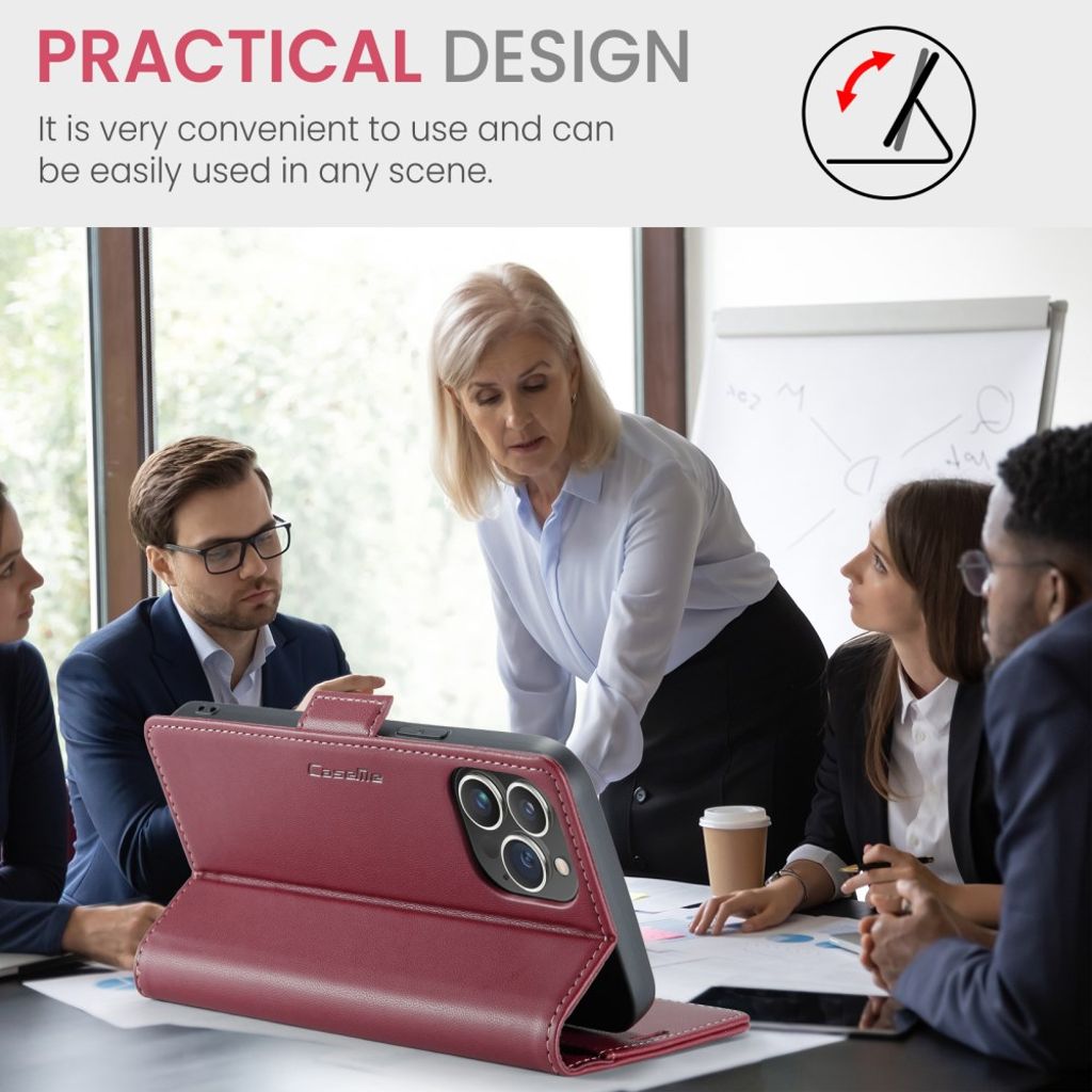 CASEME iPhone 15 Pro Max Kotelo Korttipaikka - Punainen