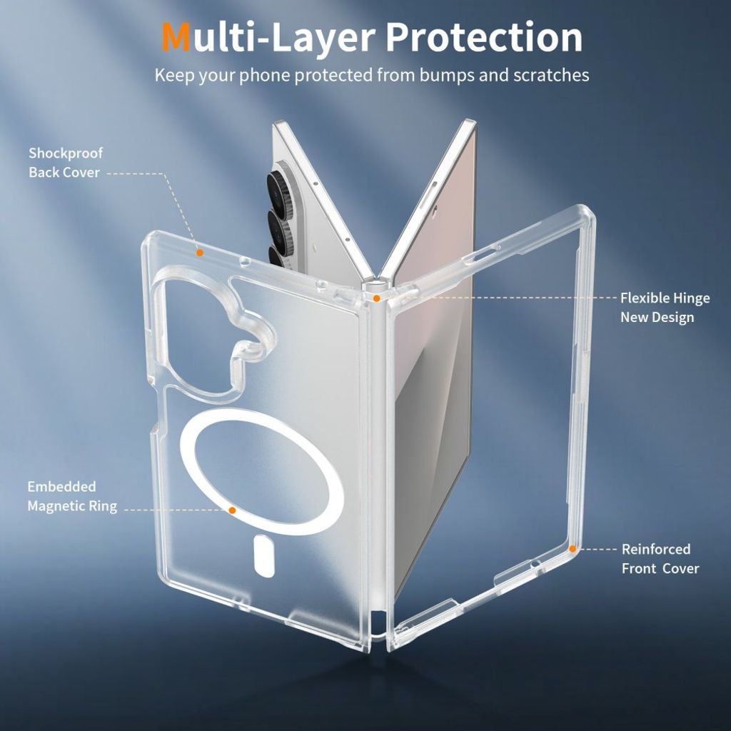 Samsung Galaxy Z Fold8 Ultra MagSafe cover med akrylbagside - Gennemsigtig