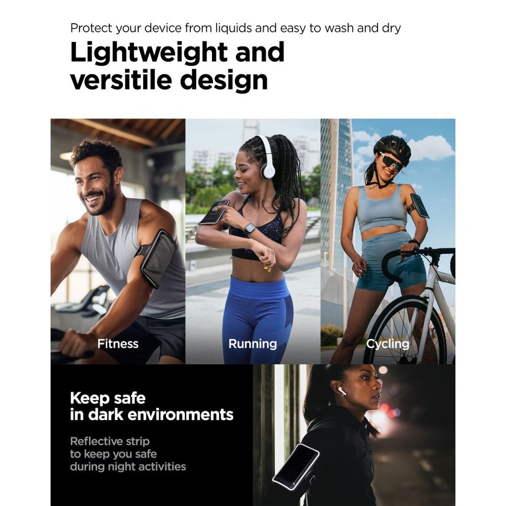 Spigen A703 sportarmband 6.9'' – svart