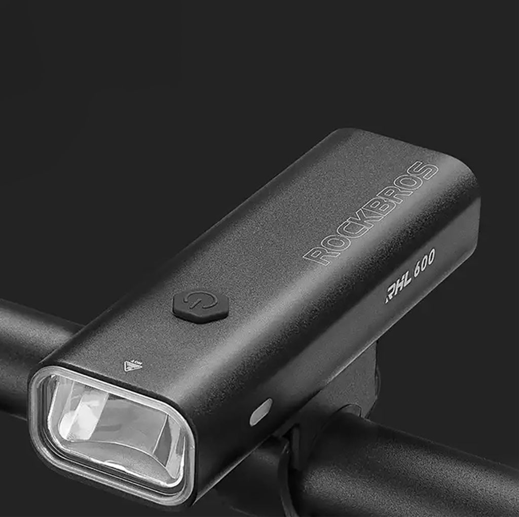 Rockbros Framlampa Cykel 600lm uppladdningsbar - svart