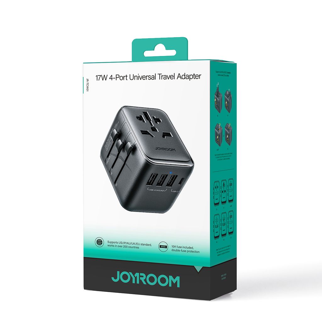Joyroom JR-TCW01 reiseadapter universal 17W – Svart