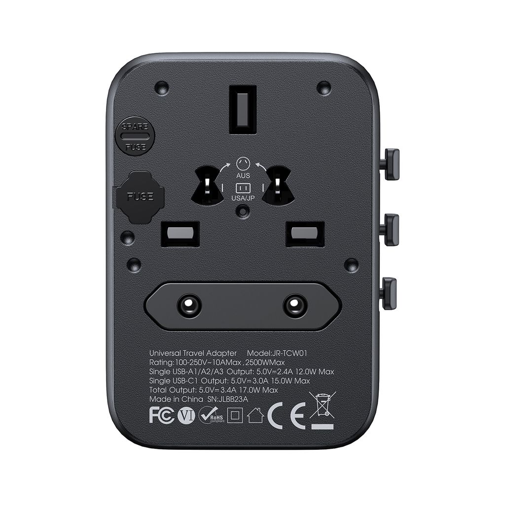 Joyroom JR-TCW01 reiseadapter universal 17W – Svart