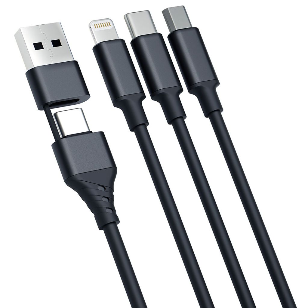 3mk Hyper Cable 3in1 USB-ladekabel 1,5 meter svart