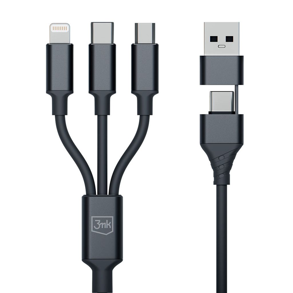 3mk Hyper Cable 3in1 USB-ladekabel 1,5 meter svart