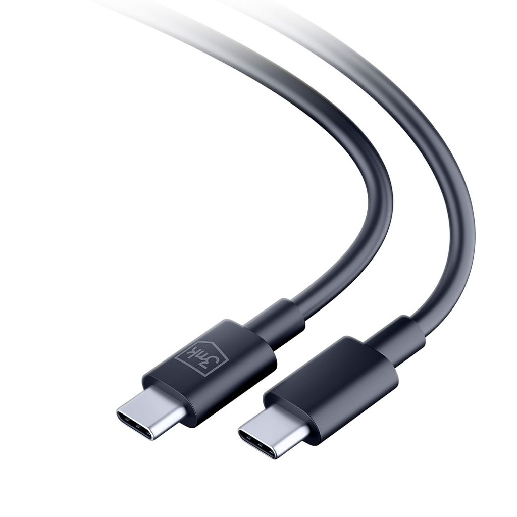 3mk Hyper Cable USB-C / USB-C 100W 1.2m - Sort