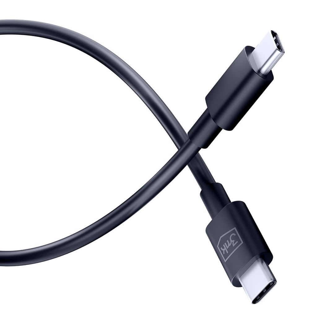 3mk Hyper Cable USB-C / USB-C 100W 1.2m - Sort