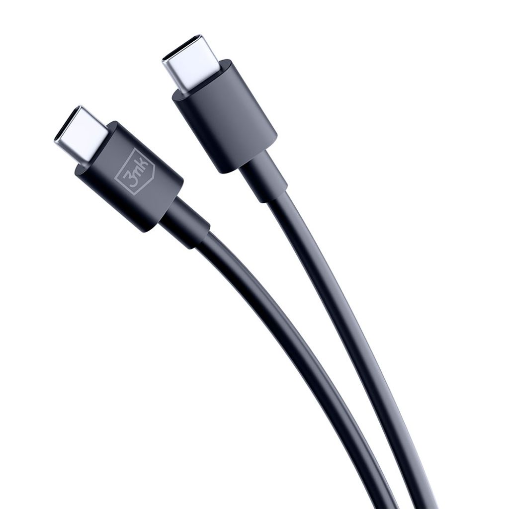 3mk Hyper Cable USB-C / USB-C 100W 1.2m - Sort