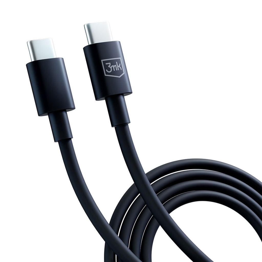 3mk Hyper Cable USB-C / USB-C 100W 1.2m - Sort