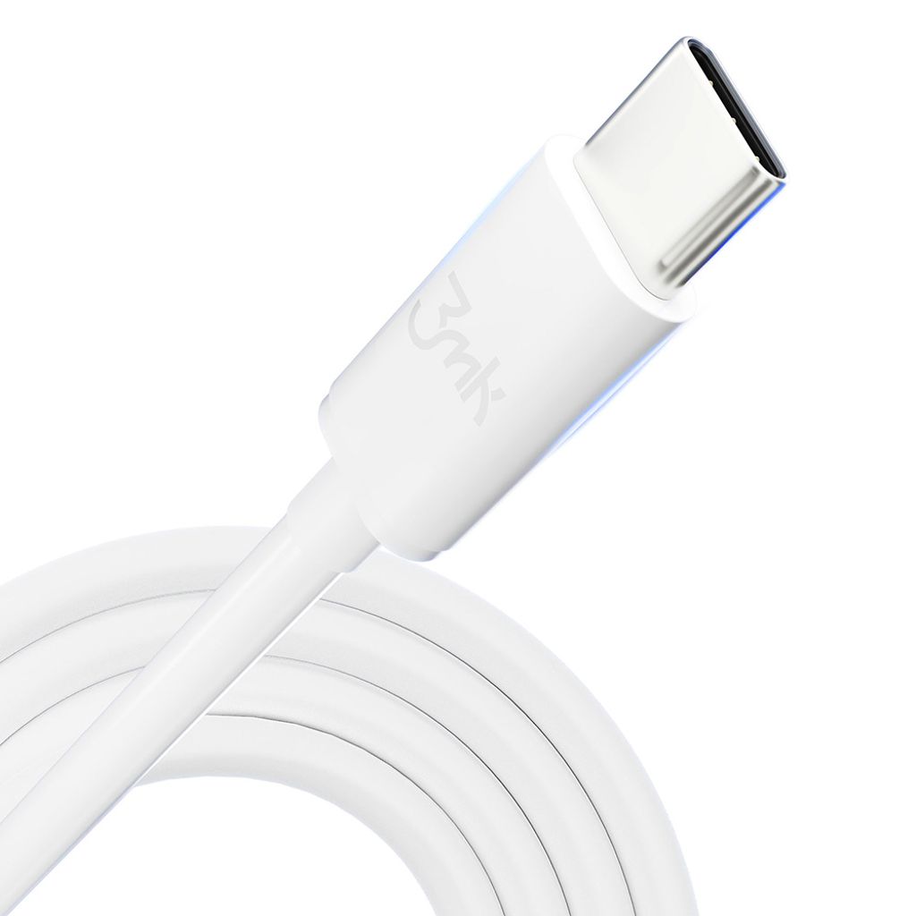 3mk Hyper Cable USB-C / USB-C 100W 2m - hvid