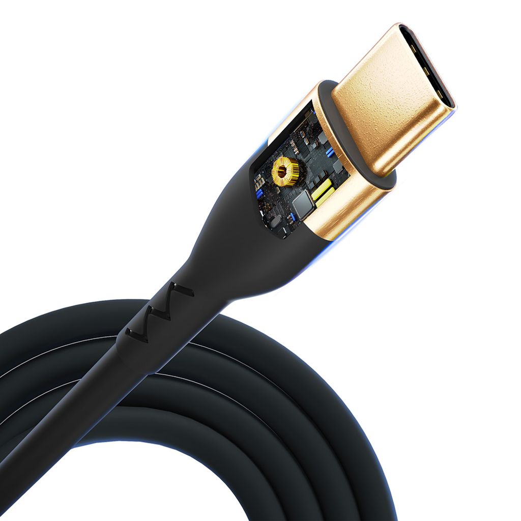3mk Hyper Silicone Cable USB-C / USB-C 100W 2m - Svart