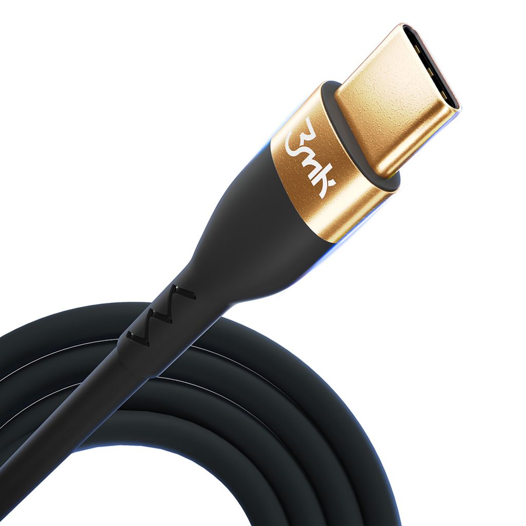 3mk Hyper Silicone Cable USB-C / USB-C 100W 2m - Svart