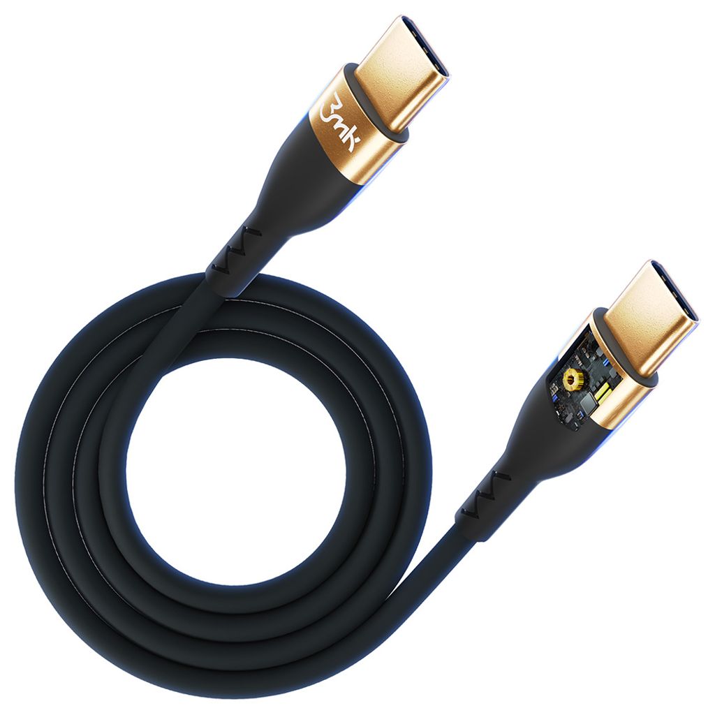 3mk Hyper Silicone Cable USB-C / USB-C 100W 2m - Svart