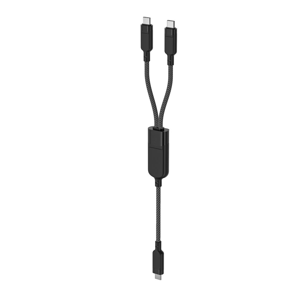 Acefast C5 USB-C til USB-C 2-i-1 kabel 100W 480Mb/s svart 1,2m