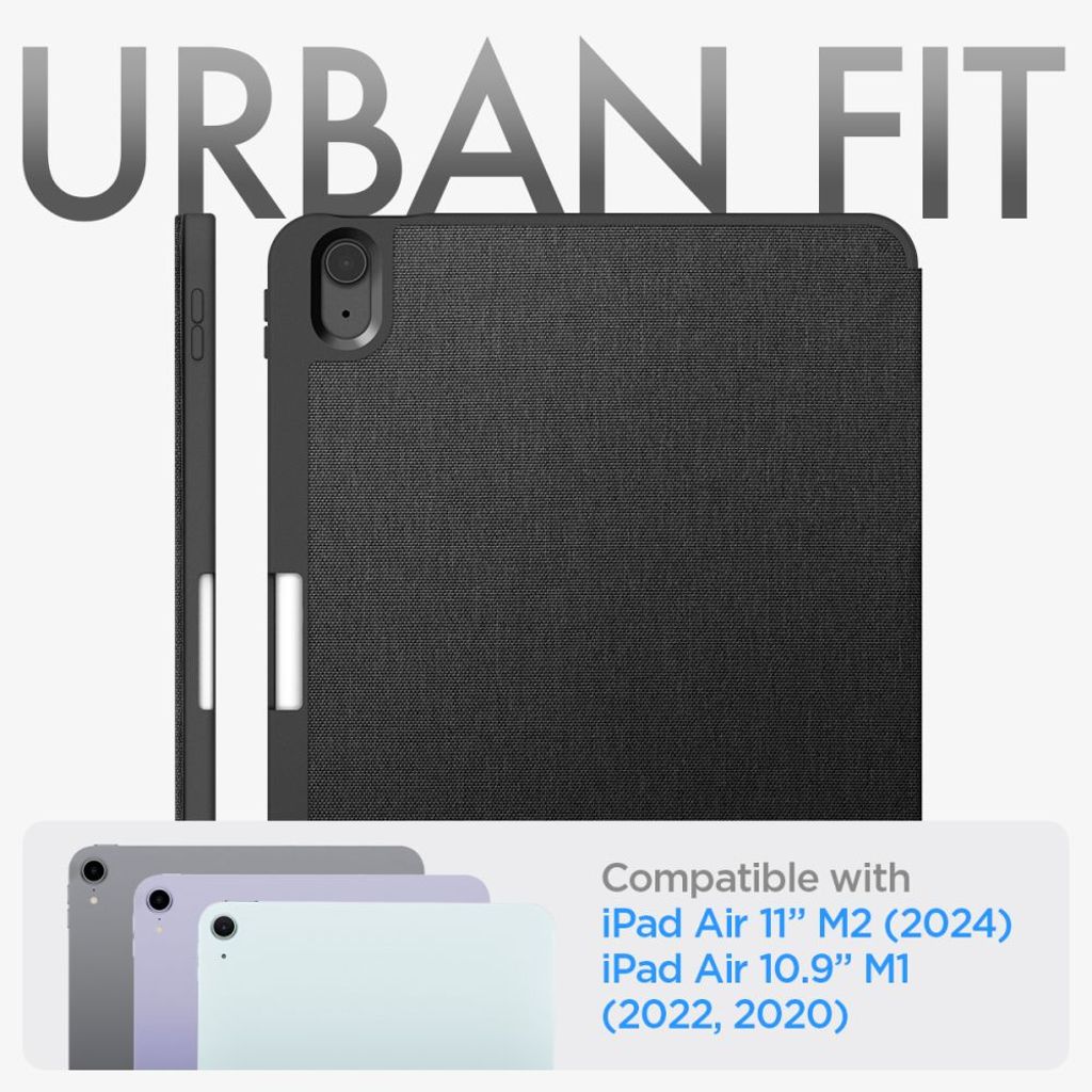 Spigen Urban Fit Tri-Fold Kotelo iPad Air 4/5/6 2020-2024 - Musta