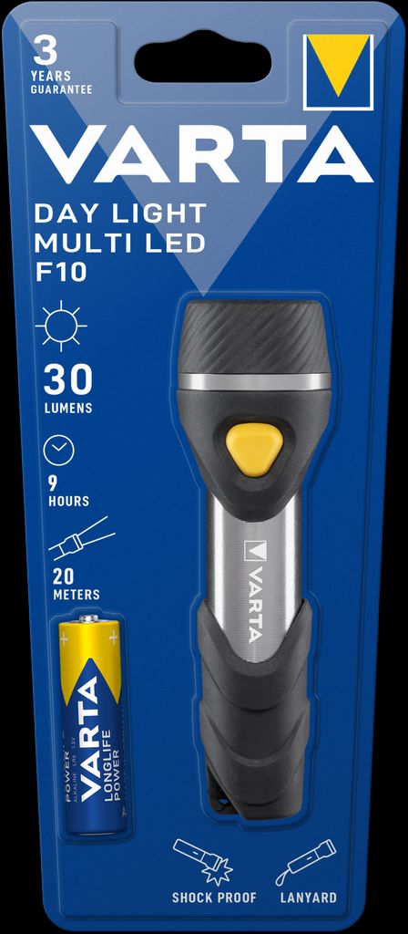 VARTA Day Light Multi LED F10 lommelykt 30Lm