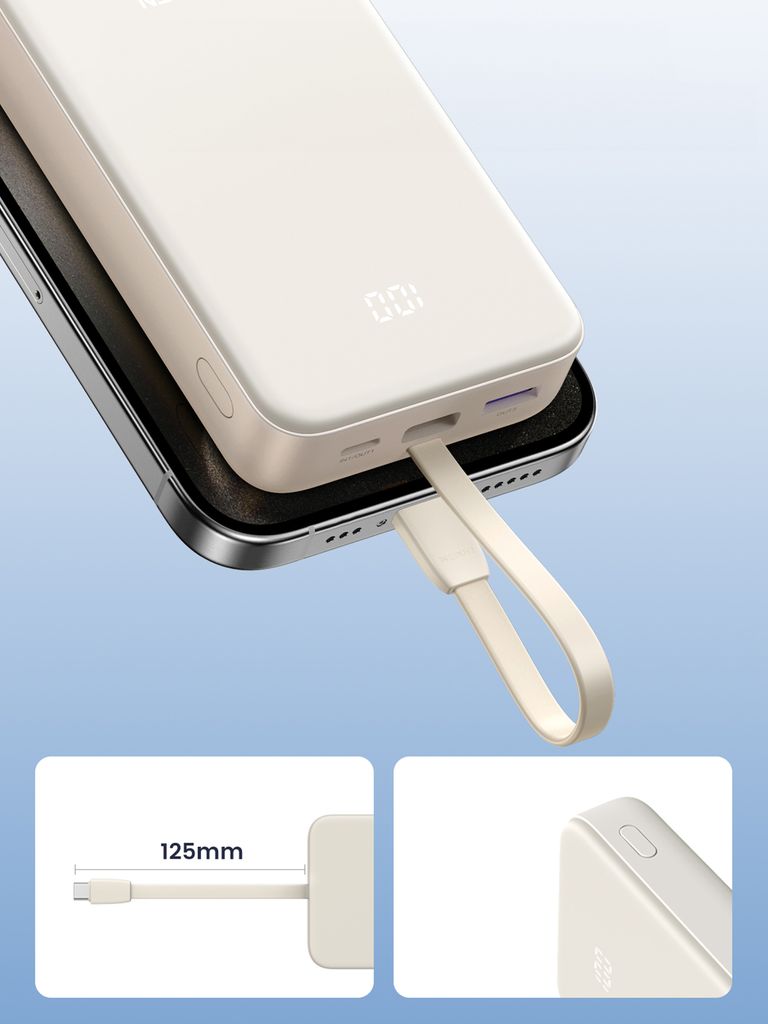 Ugreen PB505 powerbank 20000mAh USB-C USB-A – hvit