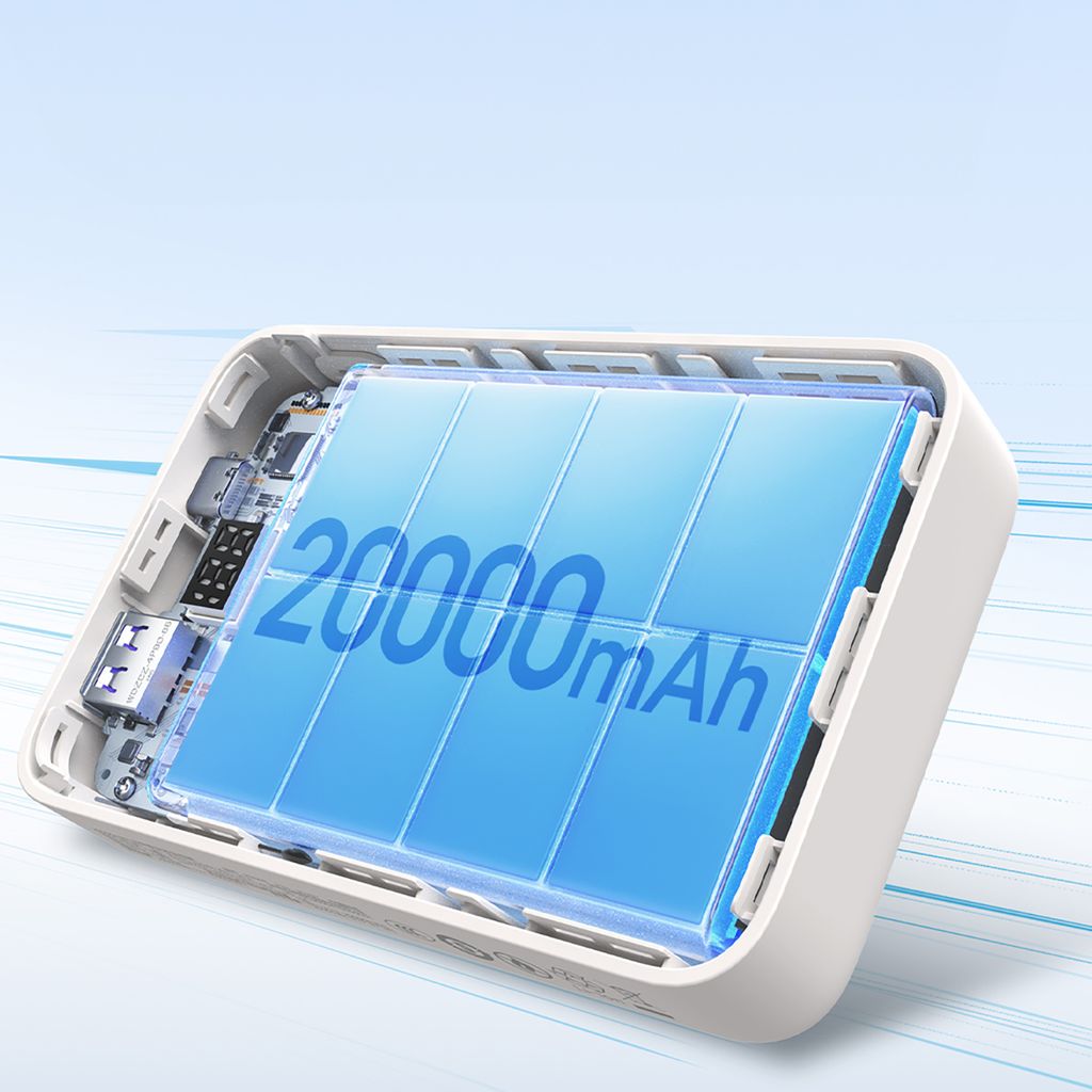 Ugreen PB505 powerbank 20000mAh USB-C USB-A – hvit