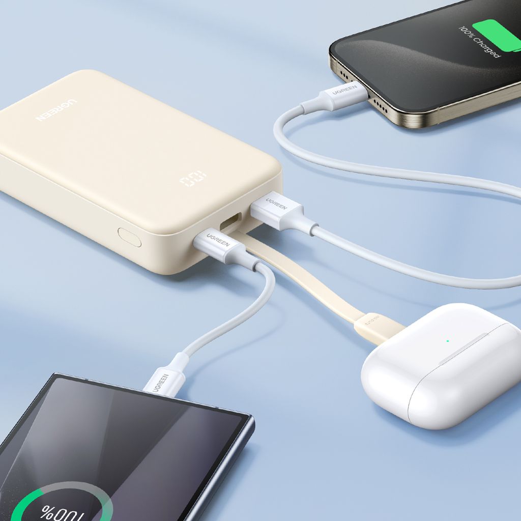 Ugreen PB505 powerbank 20000mAh USB-C USB-A – hvit