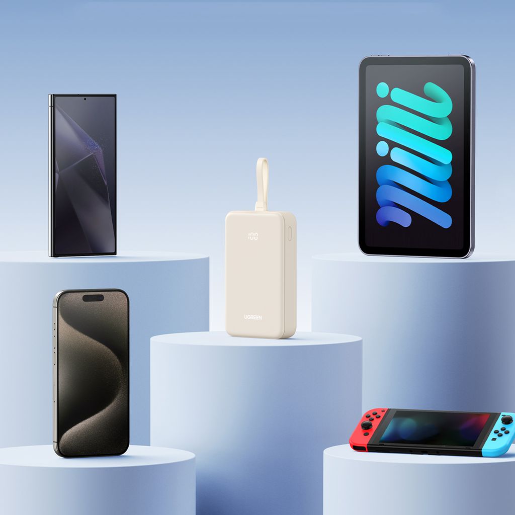 Ugreen PB505 powerbank 20000mAh USB-C USB-A – hvit